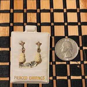 Vintage Hawaiian Pineapple Pierced Earrings